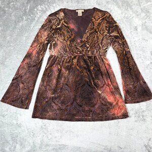 Susan Lawrence Top Medium Velvet Burnout Babydoll Whimsigoth Fairy Grunge Y2K